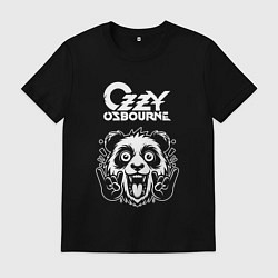 Футболка хлопковая мужская Ozzy Osbourne rock panda, цвет: черный
