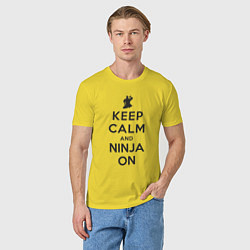 Футболка хлопковая мужская Keep calm and ninja on, цвет: желтый — фото 2