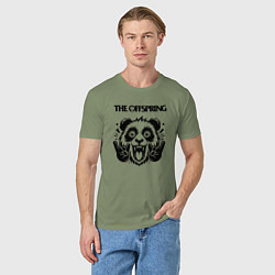 Футболка хлопковая мужская The Offspring - rock panda, цвет: авокадо — фото 2