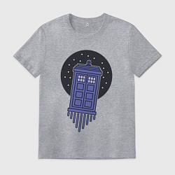 Футболка хлопковая мужская Tardis fly, цвет: меланж