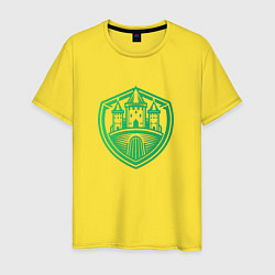 Футболка хлопковая мужская Логотип Рыцарского замка, цвет: желтый