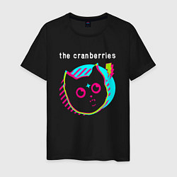 Футболка хлопковая мужская The Cranberries rock star cat, цвет: черный