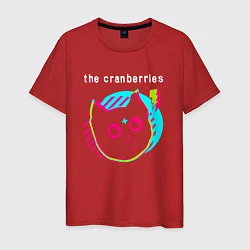 Футболка хлопковая мужская The Cranberries rock star cat, цвет: красный