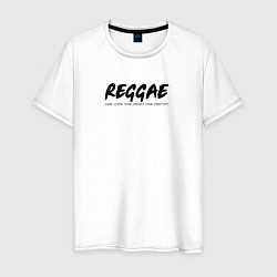 Футболка хлопковая мужская Reggae music in black white, цвет: белый