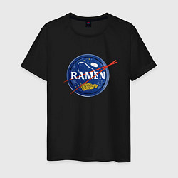 Футболка хлопковая мужская Рамен в стиле NASA, цвет: черный