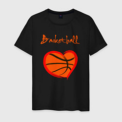 Футболка хлопковая мужская Basket love, цвет: черный