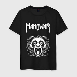 Футболка хлопковая мужская Manowar rock panda, цвет: черный