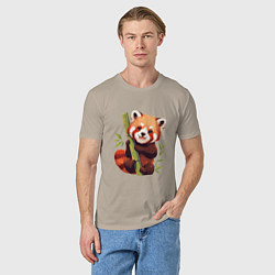 Футболка хлопковая мужская The Red Panda, цвет: миндальный — фото 2