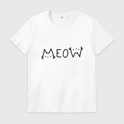 Футболка хлопковая мужская Мяу котики, цвет: белый