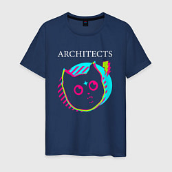 Футболка хлопковая мужская Architects rock star cat, цвет: тёмно-синий