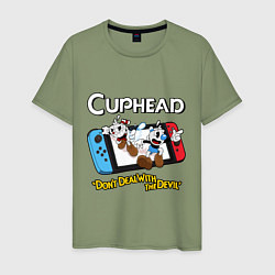 Футболка хлопковая мужская Switch cuphead, цвет: авокадо