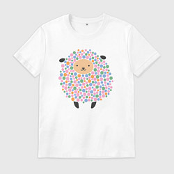 Футболка хлопковая мужская Милая овечка, цвет: белый