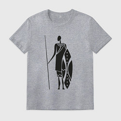 Футболка хлопковая мужская Африканец, цвет: меланж