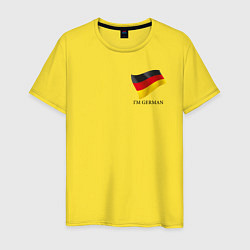 Футболка хлопковая мужская Im German - motto, цвет: желтый