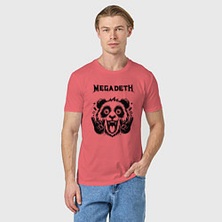 Футболка хлопковая мужская Megadeth - rock panda, цвет: коралловый — фото 2