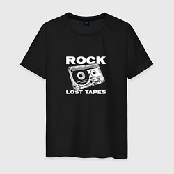 Футболка хлопковая мужская Rock lost tapes, цвет: черный