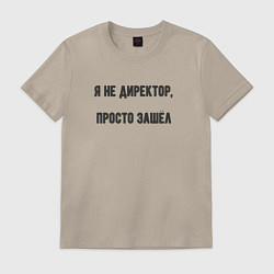Футболка хлопковая мужская Я не директор просто зашёл, цвет: миндальный