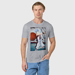 Футболка хлопковая мужская Баскетбол Тэцуя Куроко, цвет: меланж — фото 2