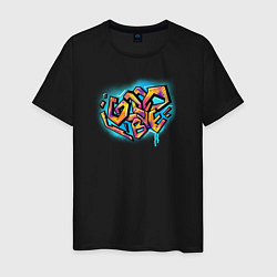 Футболка хлопковая мужская Good bye graffiti, цвет: черный