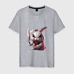 Футболка хлопковая мужская Зайчик Маньяк, цвет: меланж