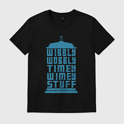 Футболка хлопковая мужская Timey wimey stuff, цвет: черный