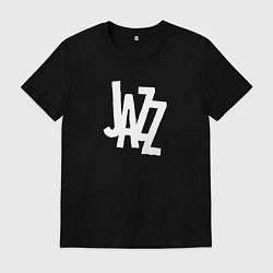Футболка хлопковая мужская Jazz retro in white, цвет: черный