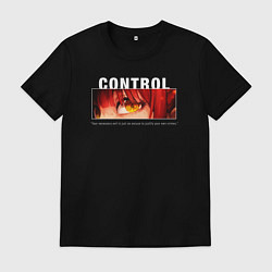 Футболка хлопковая мужская Глаза Макимы - Человек бензопила, цвет: черный