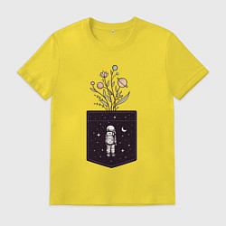 Футболка хлопковая мужская Космический карман, цвет: желтый