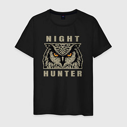 Футболка хлопковая мужская Night hunter, цвет: черный