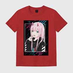 Футболка хлопковая мужская Zero Two is darling, цвет: красный