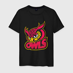 Футболка хлопковая мужская Team owls, цвет: черный