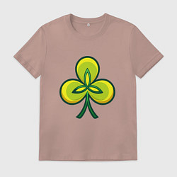 Футболка хлопковая мужская Ирландский трилистник, цвет: пыльно-розовый