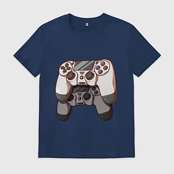 Футболка хлопковая мужская Dualshock 4, цвет: тёмно-синий