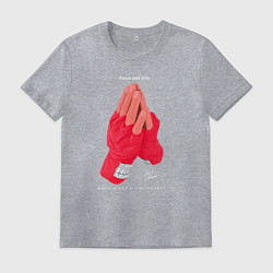 Футболка хлопковая мужская Бокс фокус победа, цвет: меланж