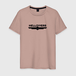 Футболка хлопковая мужская Helldivers Logo, цвет: пыльно-розовый