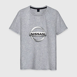 Футболка хлопковая мужская Nissan logo, цвет: меланж