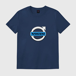 Футболка хлопковая мужская Volvo logo, цвет: тёмно-синий