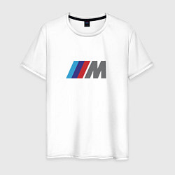 Футболка хлопковая мужская BMW logo sport, цвет: белый