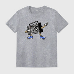 Футболка хлопковая мужская Hip-hop boombox, цвет: меланж