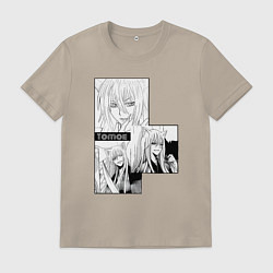 Футболка хлопковая мужская Очень приятно Бог Томоэ, цвет: миндальный