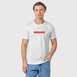 Футболка хлопковая мужская Honda red logo, цвет: белый — фото 2