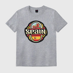 Футболка хлопковая мужская Spain, цвет: меланж