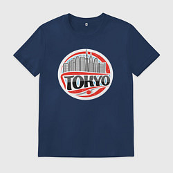 Футболка хлопковая мужская Tokyo city, цвет: тёмно-синий