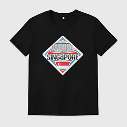 Футболка хлопковая мужская Сингапур, цвет: черный