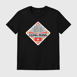 Футболка хлопковая мужская Hong Kong, цвет: черный