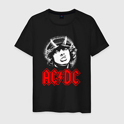 Футболка хлопковая мужская ACDC Angus Young rock, цвет: черный