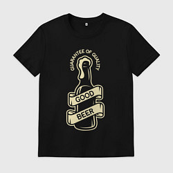 Футболка хлопковая мужская Good beer quality, цвет: черный