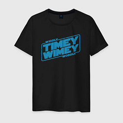Футболка хлопковая мужская Timey wimey wibbly wobbly, цвет: черный