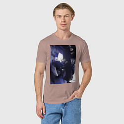 Футболка хлопковая мужская Магическая битва Сатору Годзё Сугуру Гэто, цвет: пыльно-розовый — фото 2