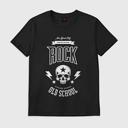 Футболка хлопковая мужская Старая рок школа, цвет: черный